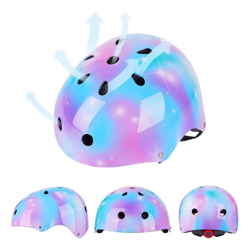 Casco Niños, Rodilleras Y Coderas De Unicornio, Protec...