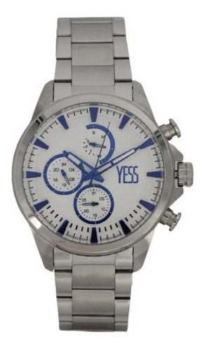 Reloj Yess Hombre S395 Azul Plateado Negro  Original 