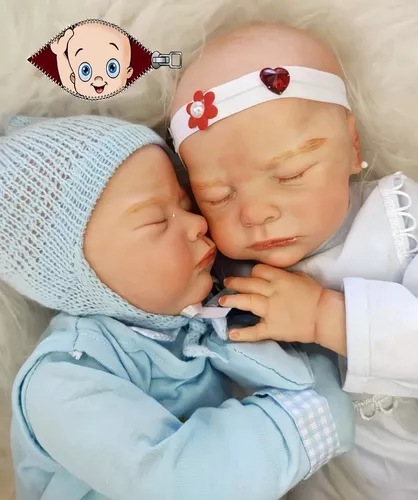 Bebê reborn Gêmeos 2 bebês boneca twin - Escorrega o Preço