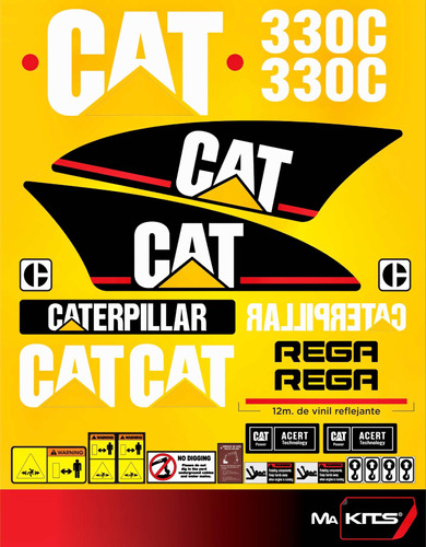 Calcomanías Para Maquinaria 330c Excavadora Cat