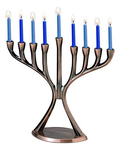 Rite Lite Menorá De Hanukkah Con Acabado Moderno De Cobre E