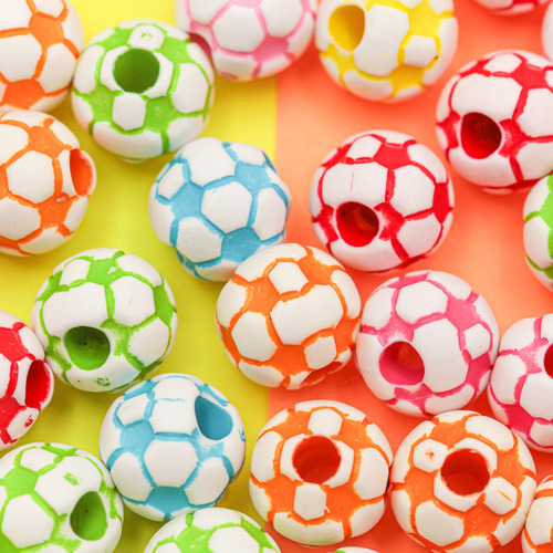 Balón Separador Acrilico Para Pulsera 100gr Futbol Volley Fut 13 Colores 1 Cm 1 Cm