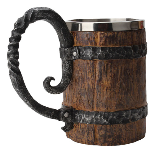 Taza De Acero Con Forma De Barril De Cerveza, Doble, 550 Ml