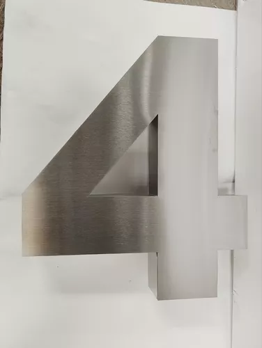 Números para casa 3D Digito 6 30 cm de alto Acero inoxidable para