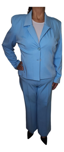 Traje Azul Cielo De Oficina P/ Mujer Talla 38