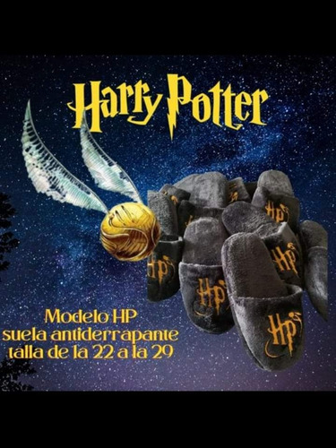 Pantuflas Harry Potter Hp Aroma Chicle Talla23 A 29