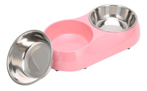 Comederos Dobles De Acero Inoxidable, Cuencos Antideslizante