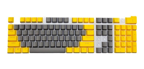 Keycaps Set Color Amarillo + Gris