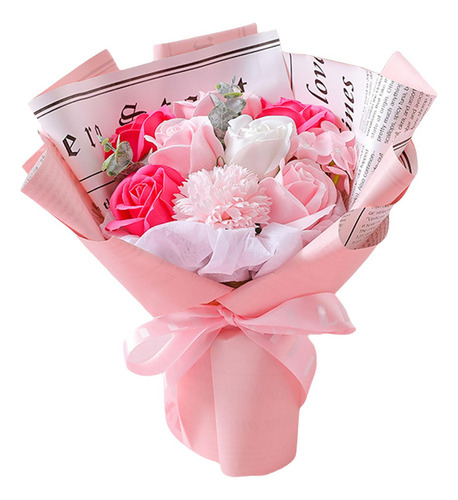 Jabón Artificial Ramo De Flores Rosa Eterna Para