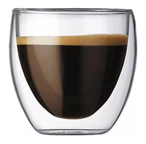 Taza de café espresso de doble vidrio para cafetería, bistró y bar