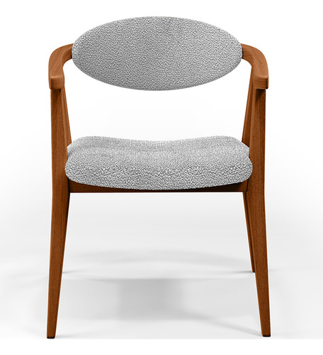 Poltrona Decorativa Para Sala De Estar E Recepção Cecília L02 Bouclê Cinza