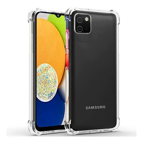 Imagen 3 de 9 de Carcasa Transparente Para Samsung A03 + Lamina Completa