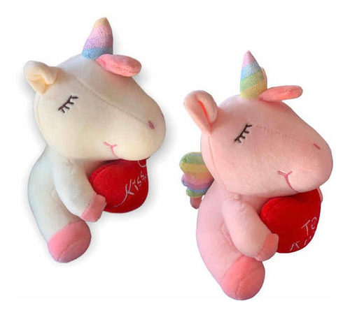 Unicornio De Peluche Bebe Corazón Súper Suave