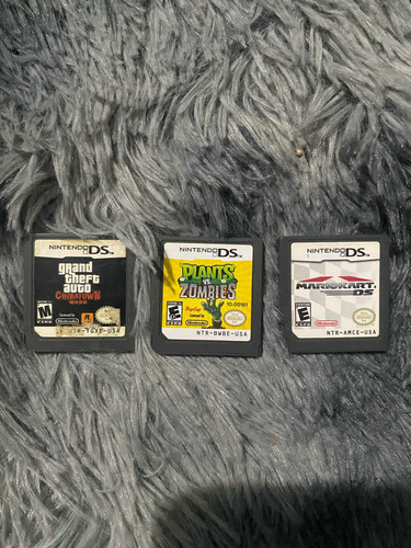 3 Cartuchos Nintendo Ds (plantas Vs Zombies, Mario Kart, Gta