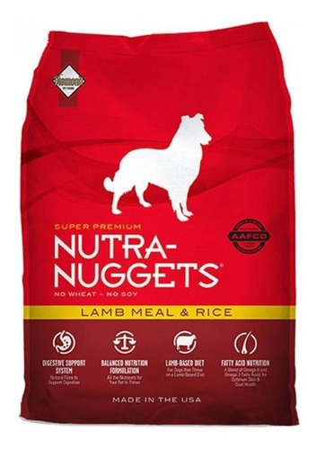 Imagen 1 de 1 de Alimento Nutra-Nuggets Super Premium para perro adulto todos los tamaños sabor cordero y arroz en bolsa de 15kg