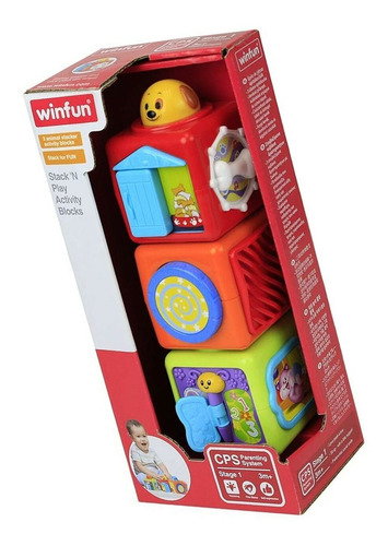 Imagen 4 de 7 de Cubos Didacticos Apilables Para Bebe Con Actividades Winfun