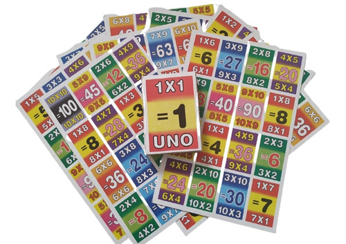 Juego Lotería De Multiplicar Escolar Didáctica 10 Paquetes