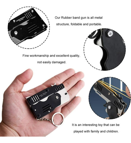 Pistola De Gomas,elasticas Lanza Goma De Juguete Mini Metal