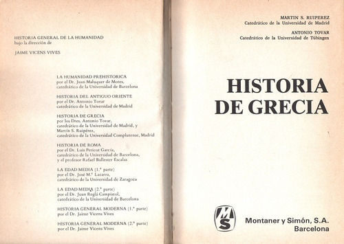 Libro: Historia De Grecia / Ruiperez - Tovar