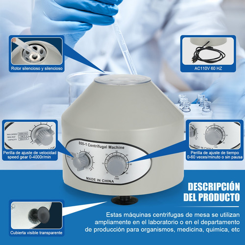 Centrifugadora Laboratorio Centrífuga 4000 Rpm+20 Ml X12 En