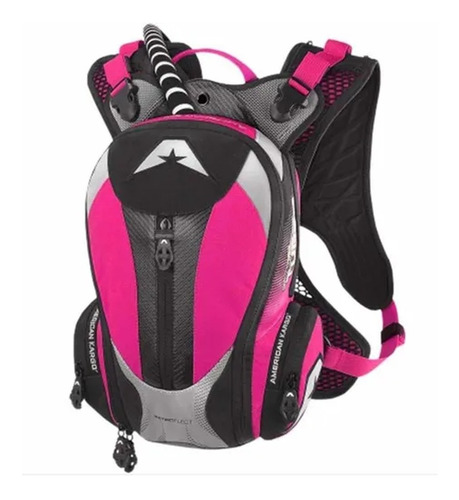 Mochila De Hidratacion De Moto American Kargo Turbo 2.0 Rosa