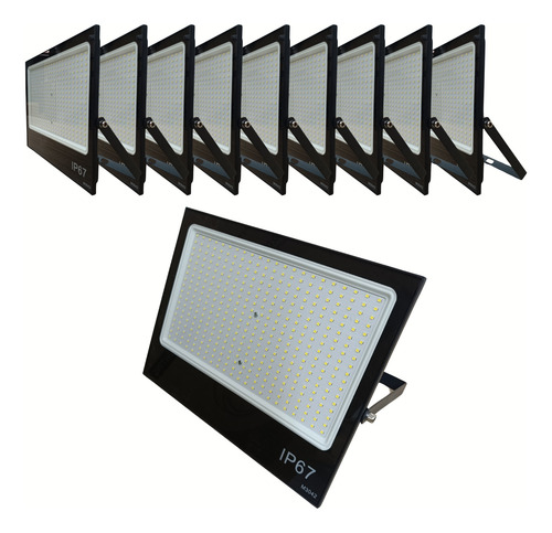 Kit 10 Refletores Slim Led Smd 1200w Bivolt 110v/220v Ip67