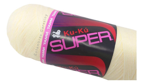 Estambre Ku-ku Super Tubo De 200 Gramos Color Crema