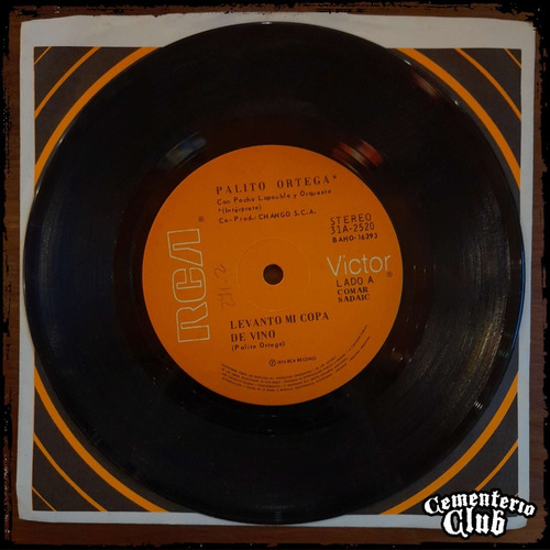 Palito Ortega - Levanto Mi Copa De Vino 1974 Vinilo Single