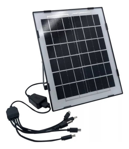  Cargador Panel Solar 6w/6v Para Telefono Y Radio 