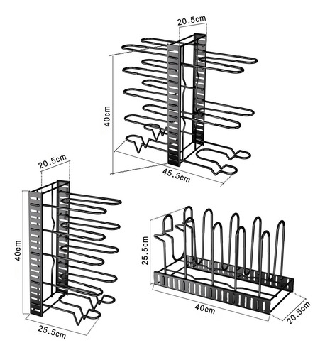 Organizador De Sartenes Y Ollas Más Grueso De 8 Niveles, Estante De Ollas Y Sartenes 3 Métodos De Bricolaje, Soporte De Ollas Y Sartenes Para Armario Y Gabinetes De Cocina, Organizador De Tapas