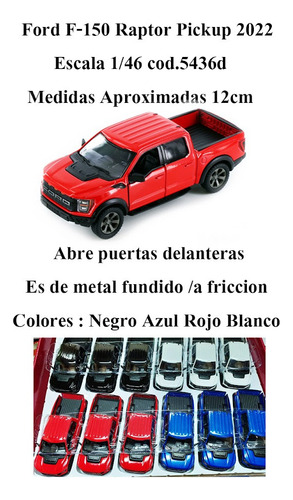 Camioneta Coleccion Ford F-150 Raptor 2022 Kinsmart St