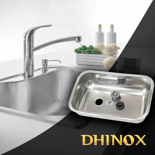 Imagen 5 de 5 de Pileta Bacha Acero Dhinox Cocina Simple 52 X 32 X 14 Cm