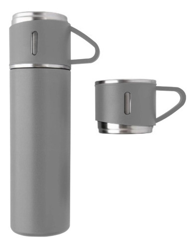 Garrafa Térmica Inox Premium Com Copo 500ml Antivazamento Cor Cinza