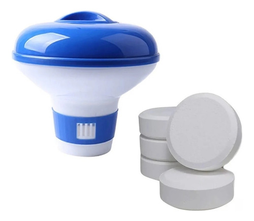 Flotador Dispensador De Cloro Panda + 5 Tabletas De Cloro 3