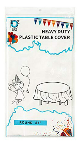Mantel Plástico Redondo Blanco 84  Pack 6 - Compatible Con 