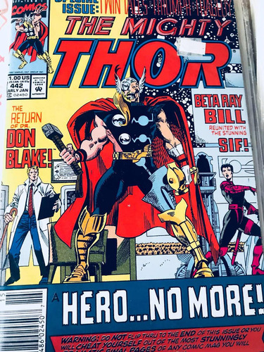Comic The Mighty Thor #442. Feb 1992. Newsstand Dimsa.