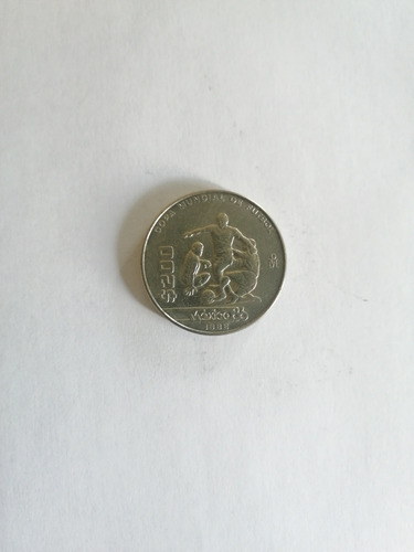 Imagen 1 de 3 de Moneda $200 Conmemorativa Del Mundial De Fútbol México 1986.