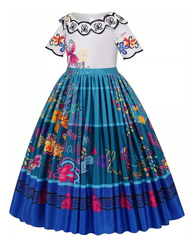 Mirabel Encanto Cosplay Vestido De Princesa Azul+accesorios