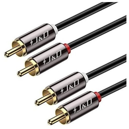 J&d 2 Cables De Audio Estéreo Rca M/m, Chapado En Oro 2rca M