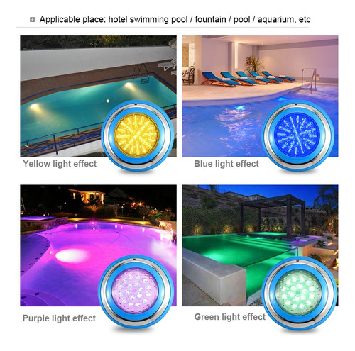 Luz De Piscina Rgb Acero Inoxidable Control Remoto 60w