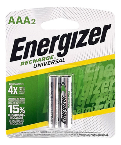 Pila Aaa Energizer Recargables X2 Uni