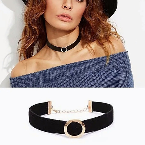 Collar Gargantilla Accesorios Mujer Negro Encaje Gotico 22pz