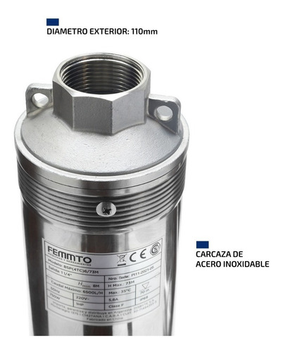 Imagen 5 de 9 de Bomba Sumergible Pozo Napa 4 PuLG 1,5 Hp 6500l Tablero Cable