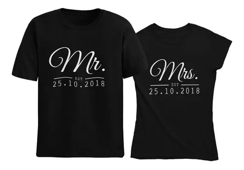 Playeras De Para Aniversario Personalizadas. Mr. Mrs. | Meses sin intereses