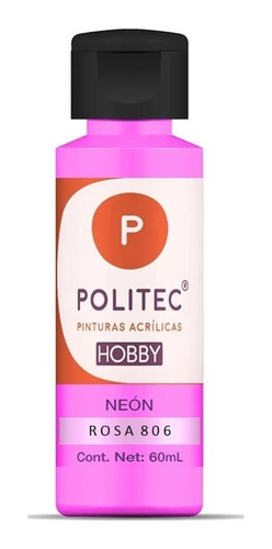 Pintura Acrílica Politec Hobby Acabado Neón 60 Ml 