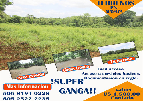 Imagen 1 de 11 de Venta De Terrenos En Masaya