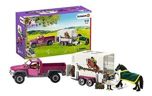 Schleich North America Pick Up With Horse Trailer Playset