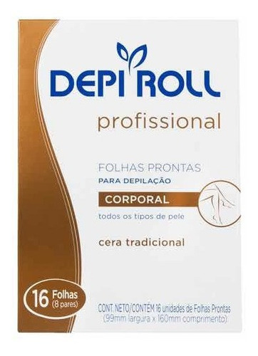 Depi Roll Folhas Prontas Corporal Cera Tradicional C/16