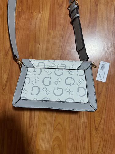 Crossbody Guess Original Blanco Floreado Níquel Gris