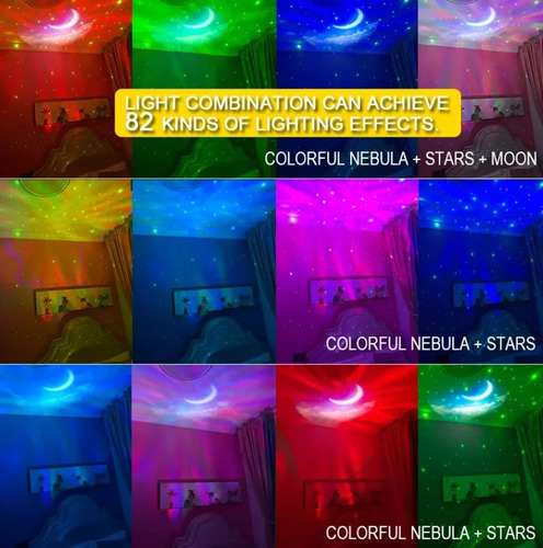 Proyector Astronauta Decorativo + Bocina + Control. Galaxia